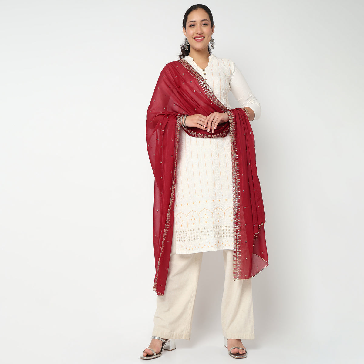 Embellished Poly Silk Dupatta