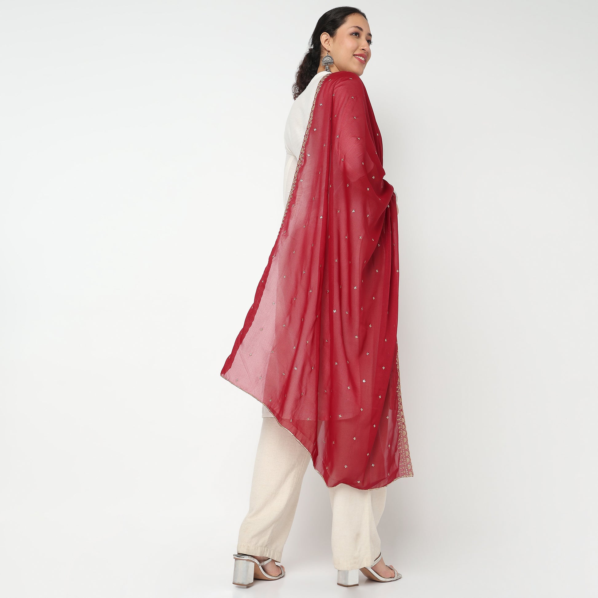Embellished Poly Silk Dupatta
