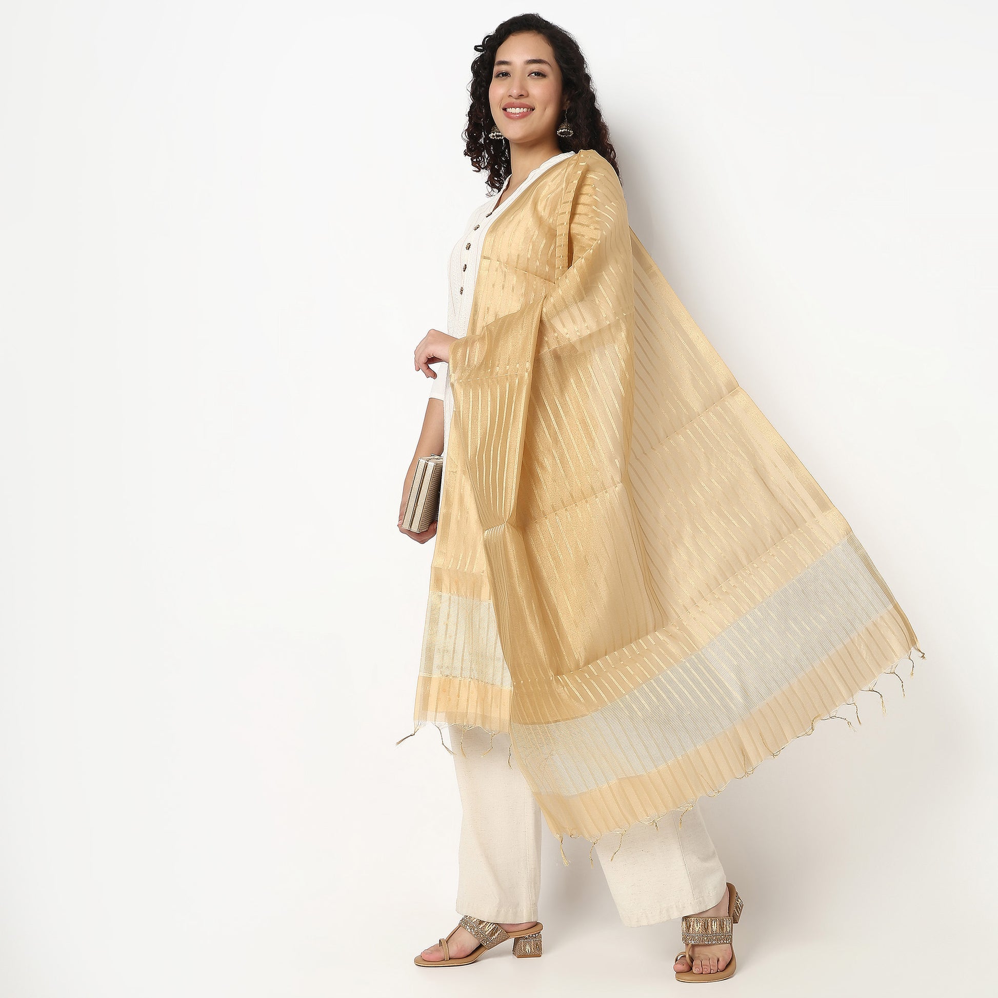 Striped Zari Dupatta