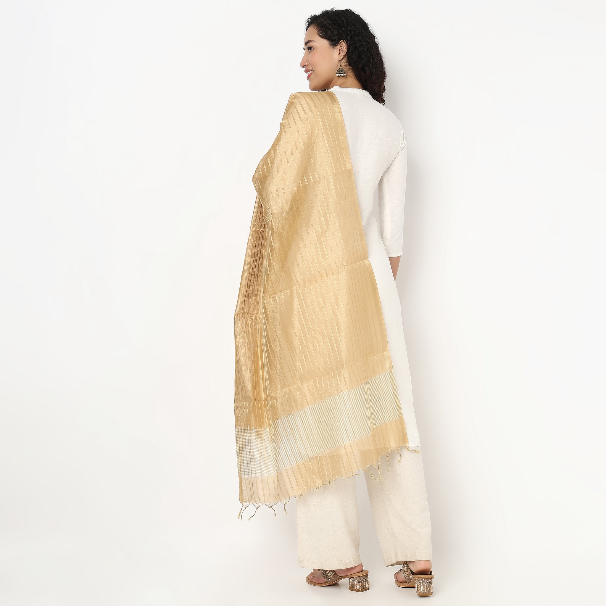 Striped Zari Dupatta