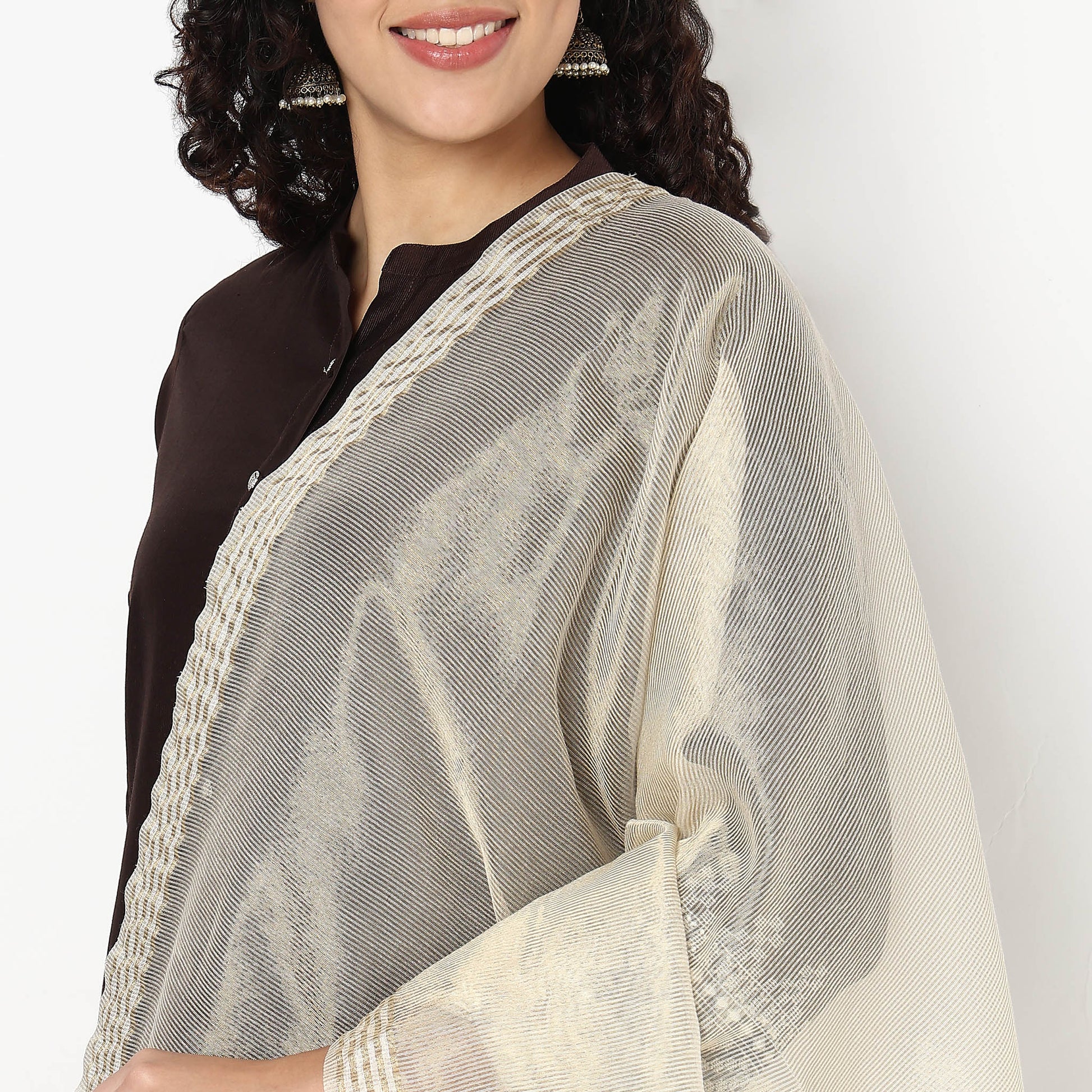 Striped Zari Dupatta