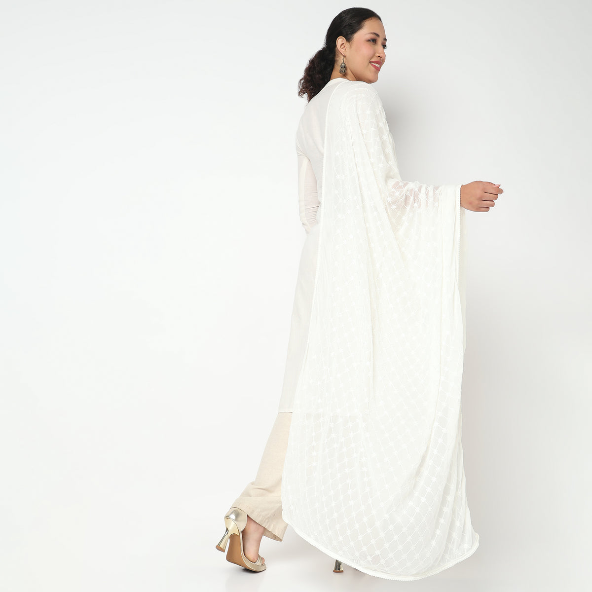 Embroidered Chiffon Dupatta