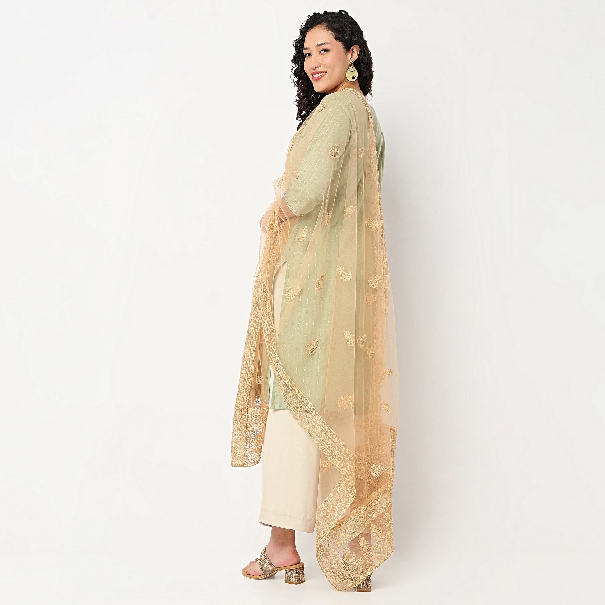 Embroidered Polyster Dupatta