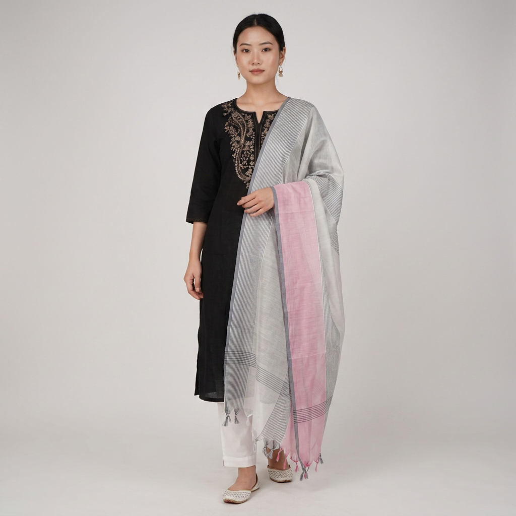 Striped Chanderi Dupatta