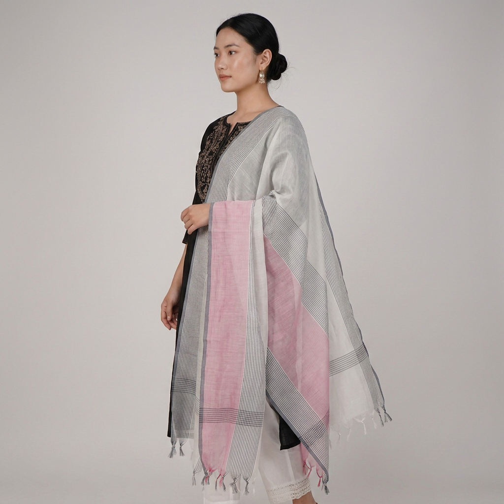 Striped Chanderi Dupatta