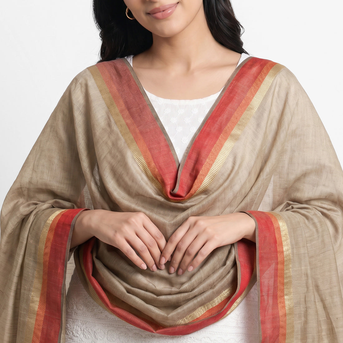 Embellished Chanderi Tassel Dupatta