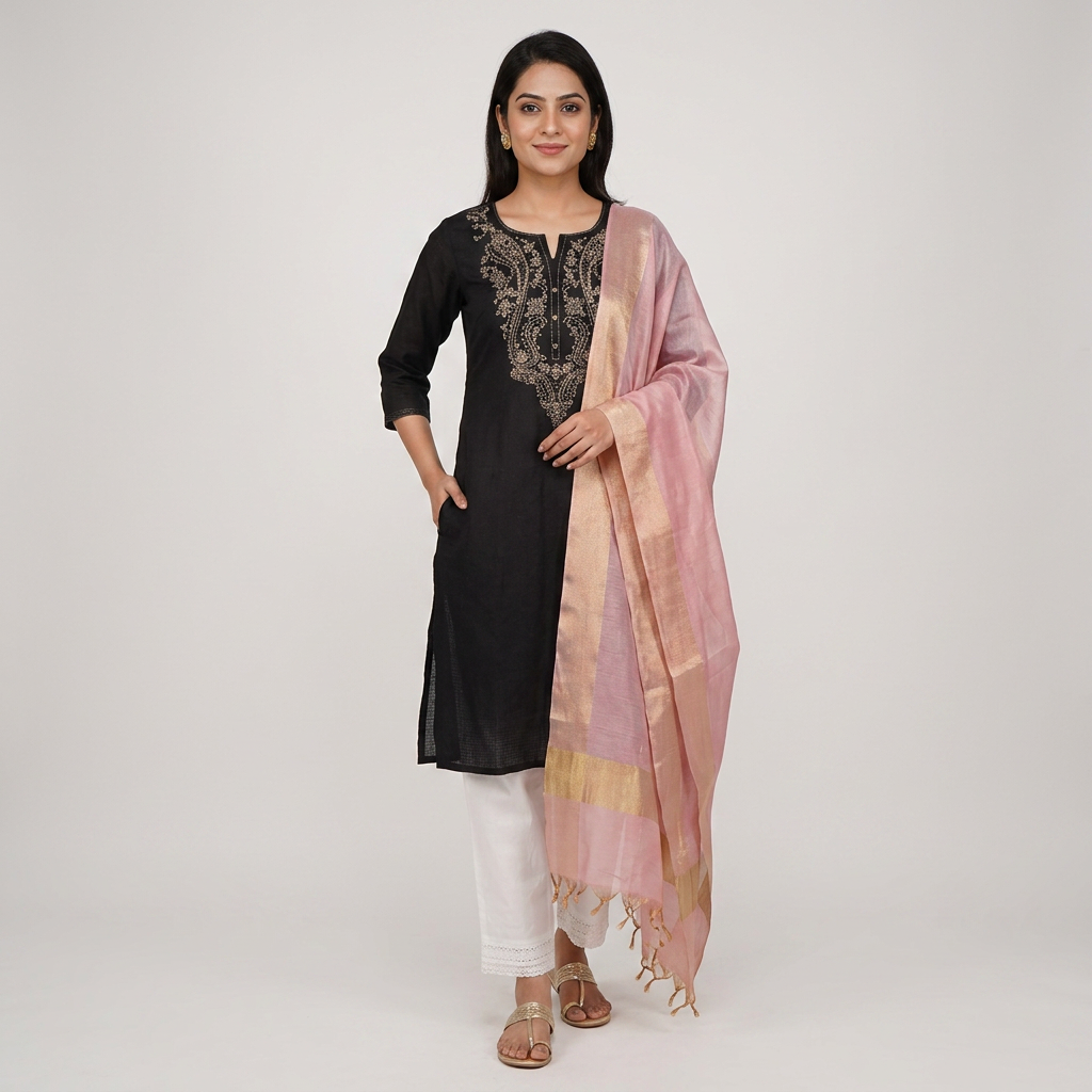 Embellished Brocade Dupatta