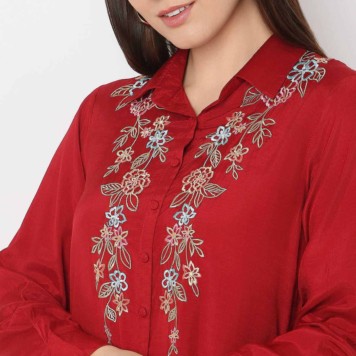 Straight Fit Embroidered Tunic