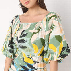 Flare Fit Printed Dress