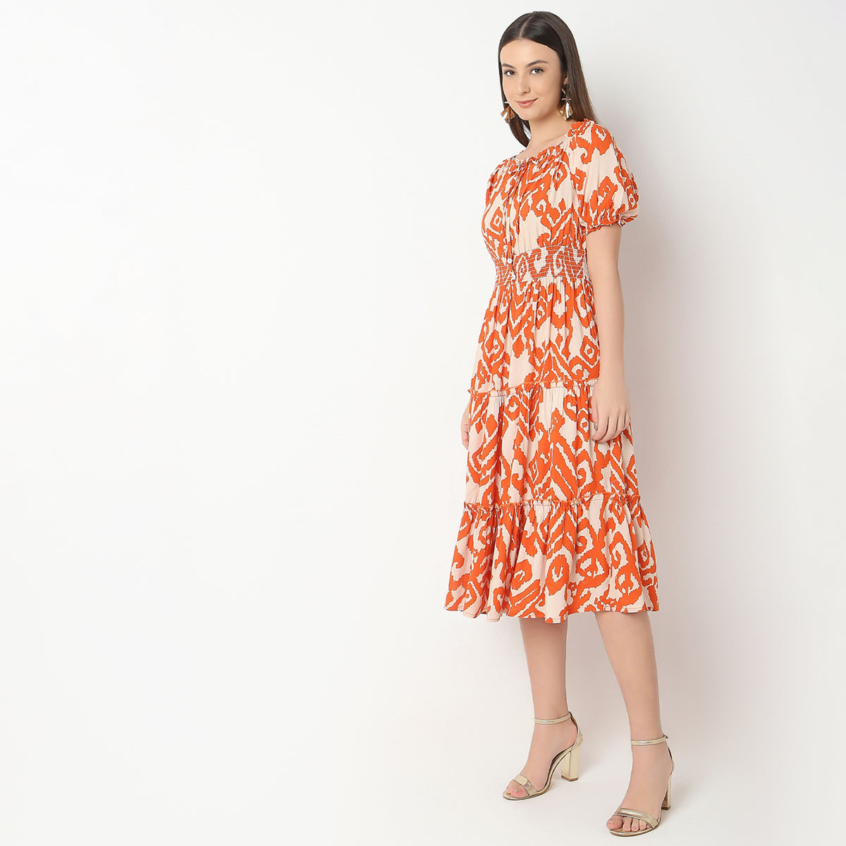 Flare Fit Printed Dress