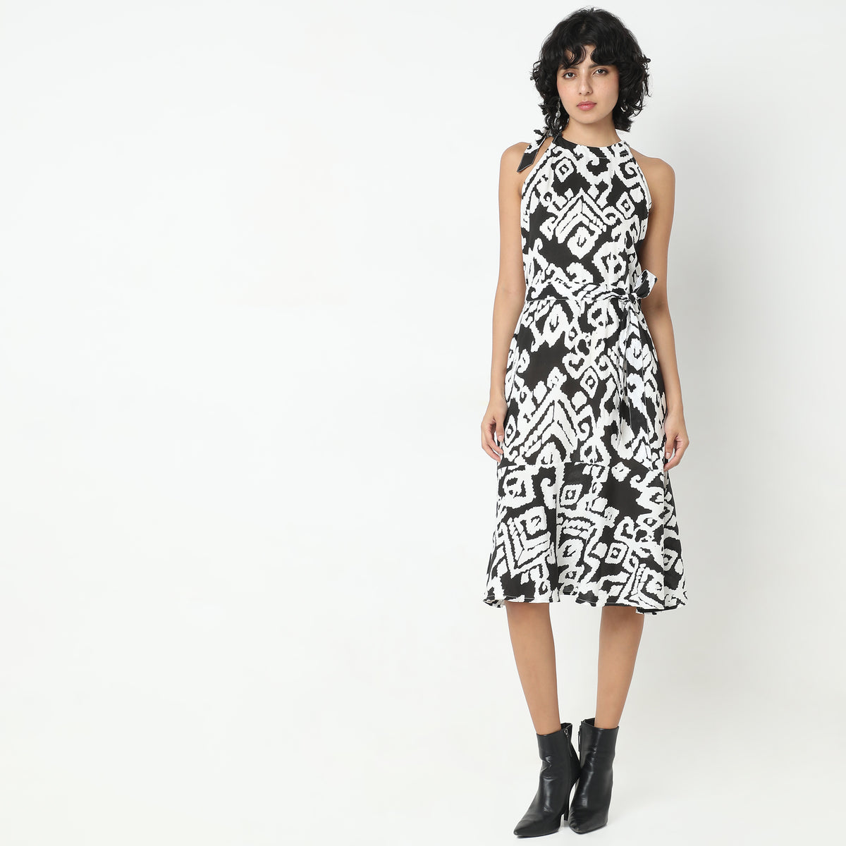 Flare Fit Printed Dress