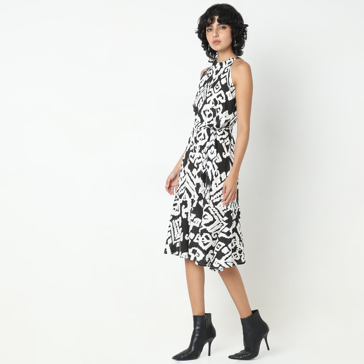 Flare Fit Printed Dress