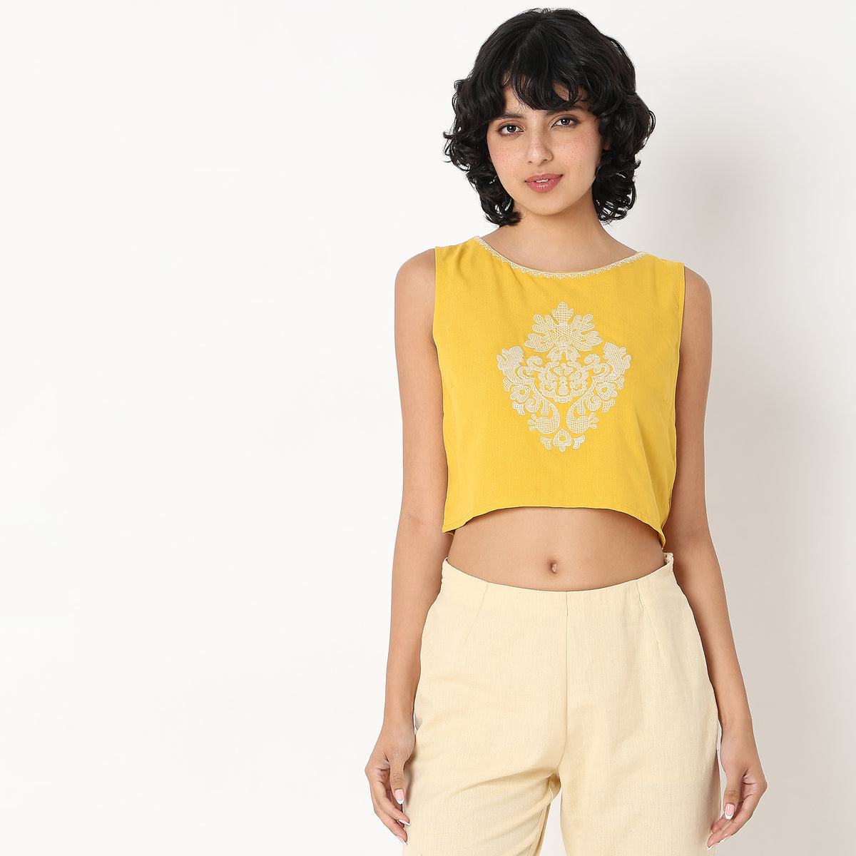 Slim Fit Embroidered Top