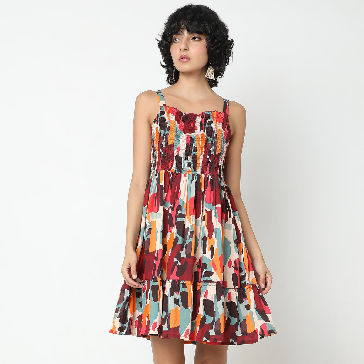 Flare Fit Printed Dress