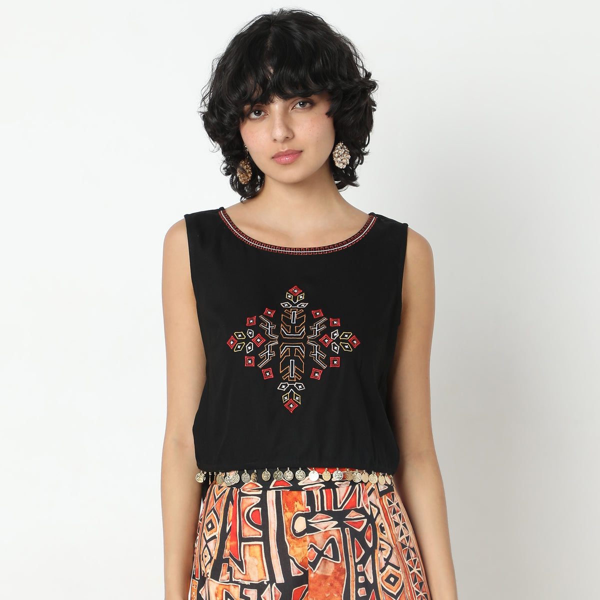 Regular Fit Printed Crop Top