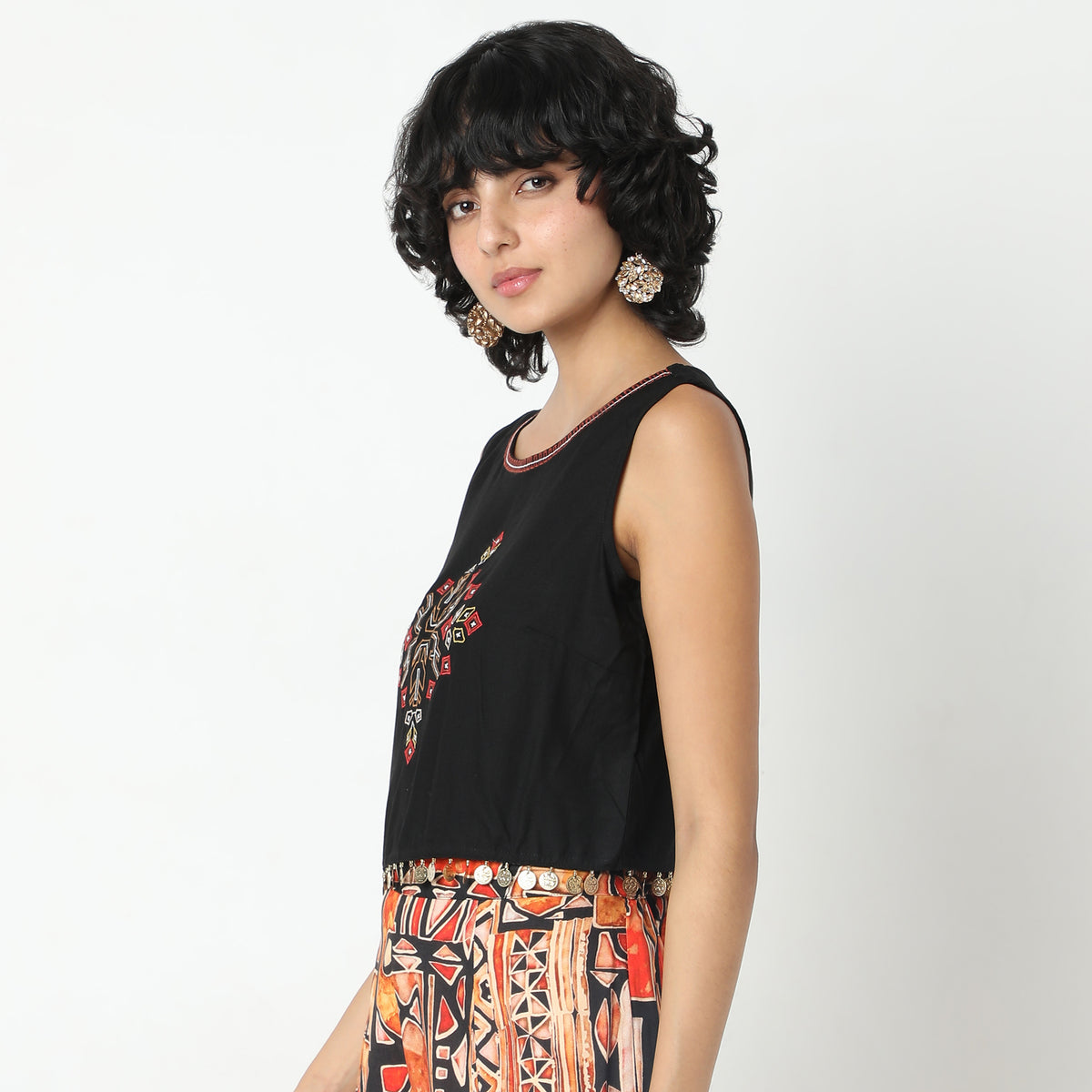 Regular Fit Printed Crop Top