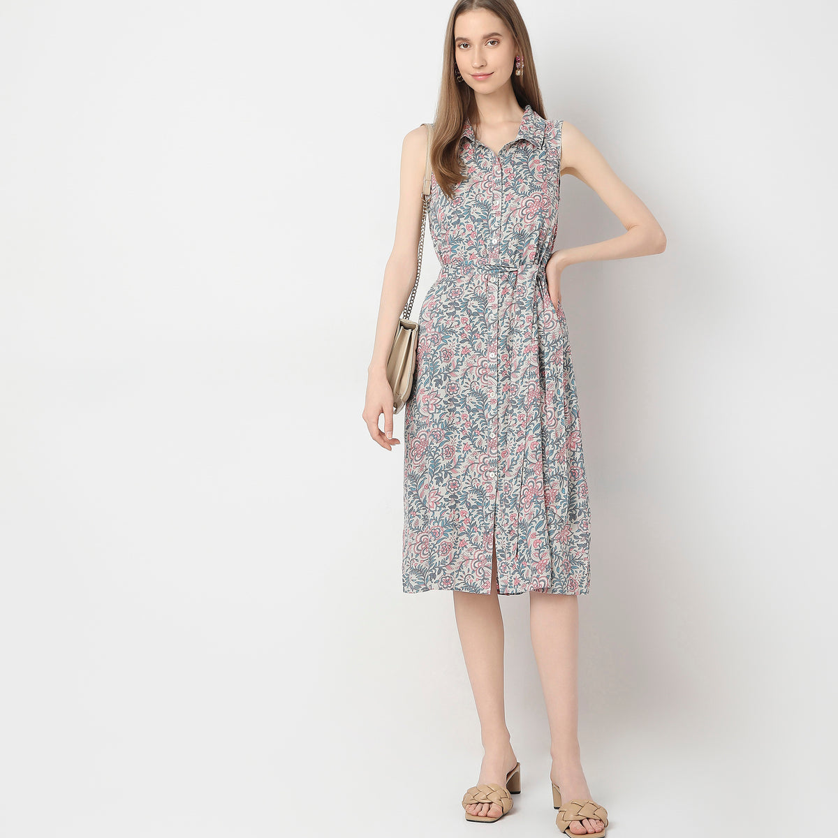 Flare Fit Printed Dress