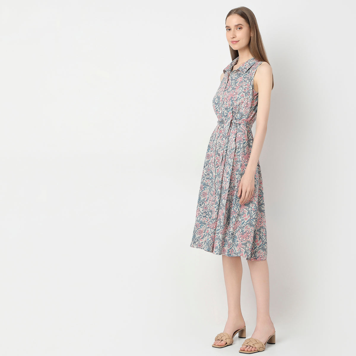 Flare Fit Printed Dress