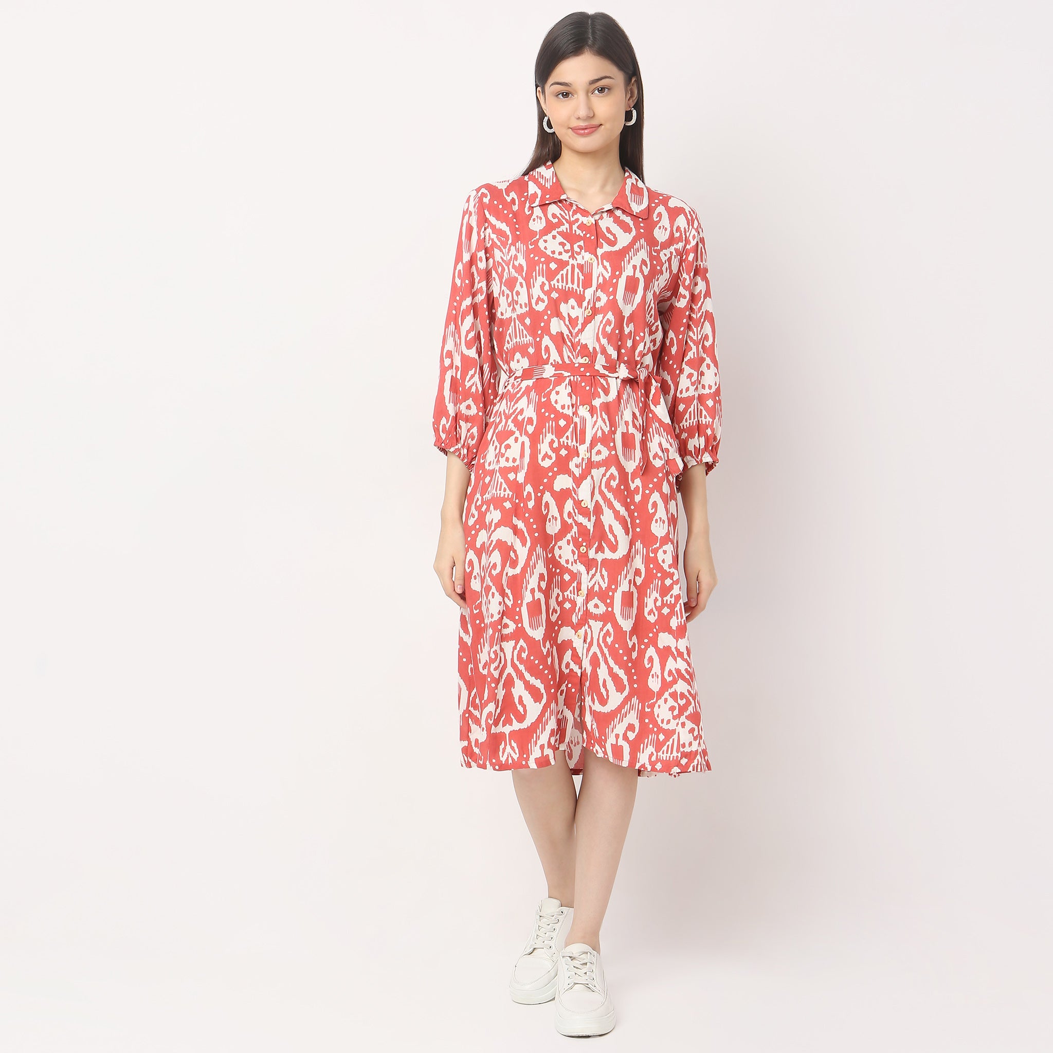 Flare Fit Printed Dress