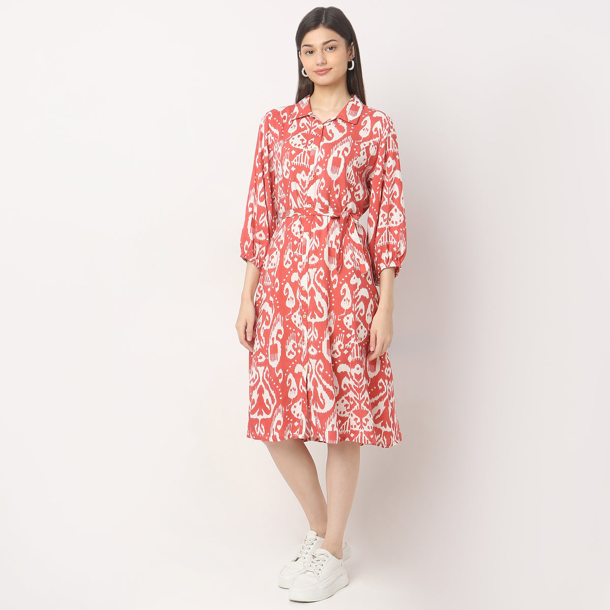 Flare Fit Printed Dress