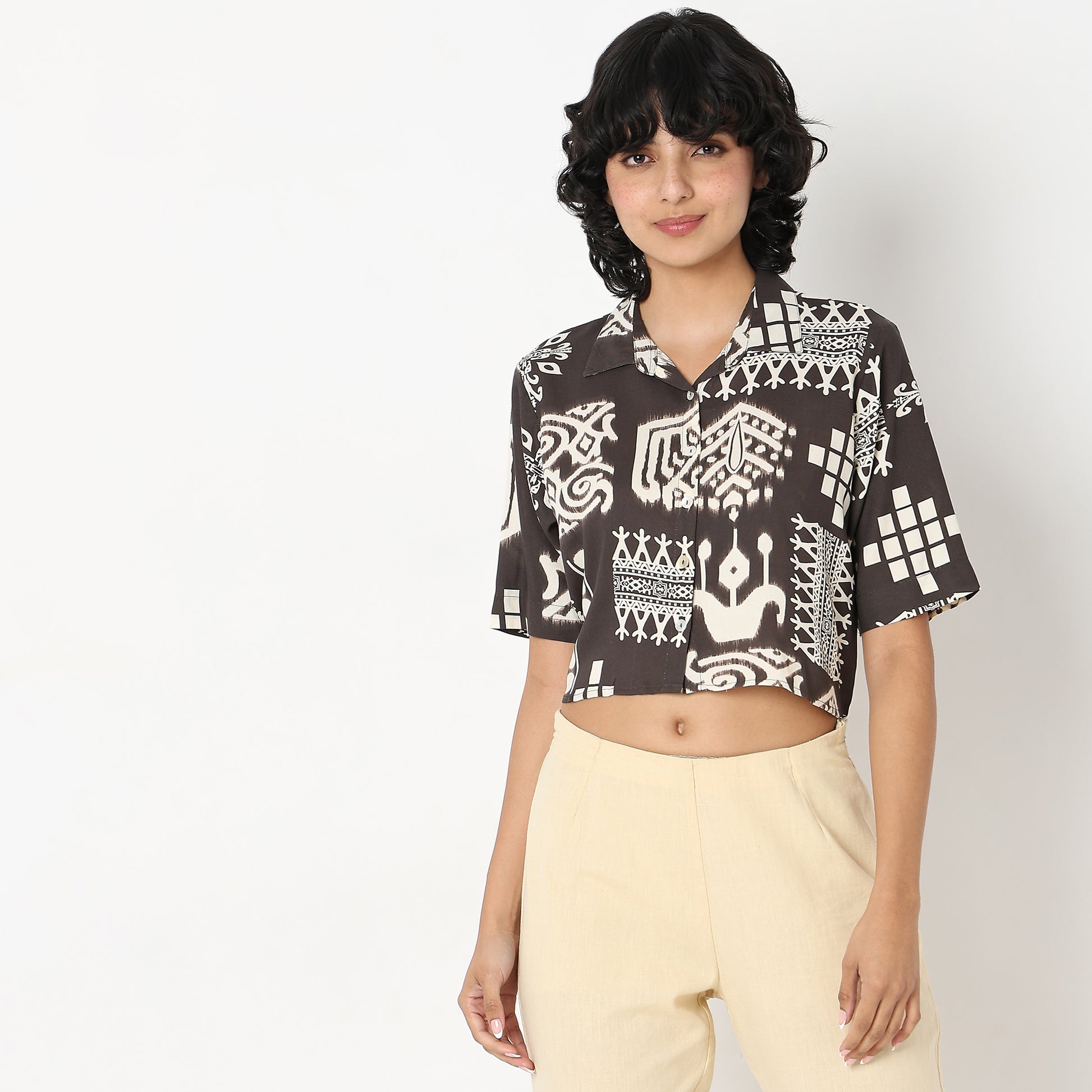 Camp Collar Crop Shirt
