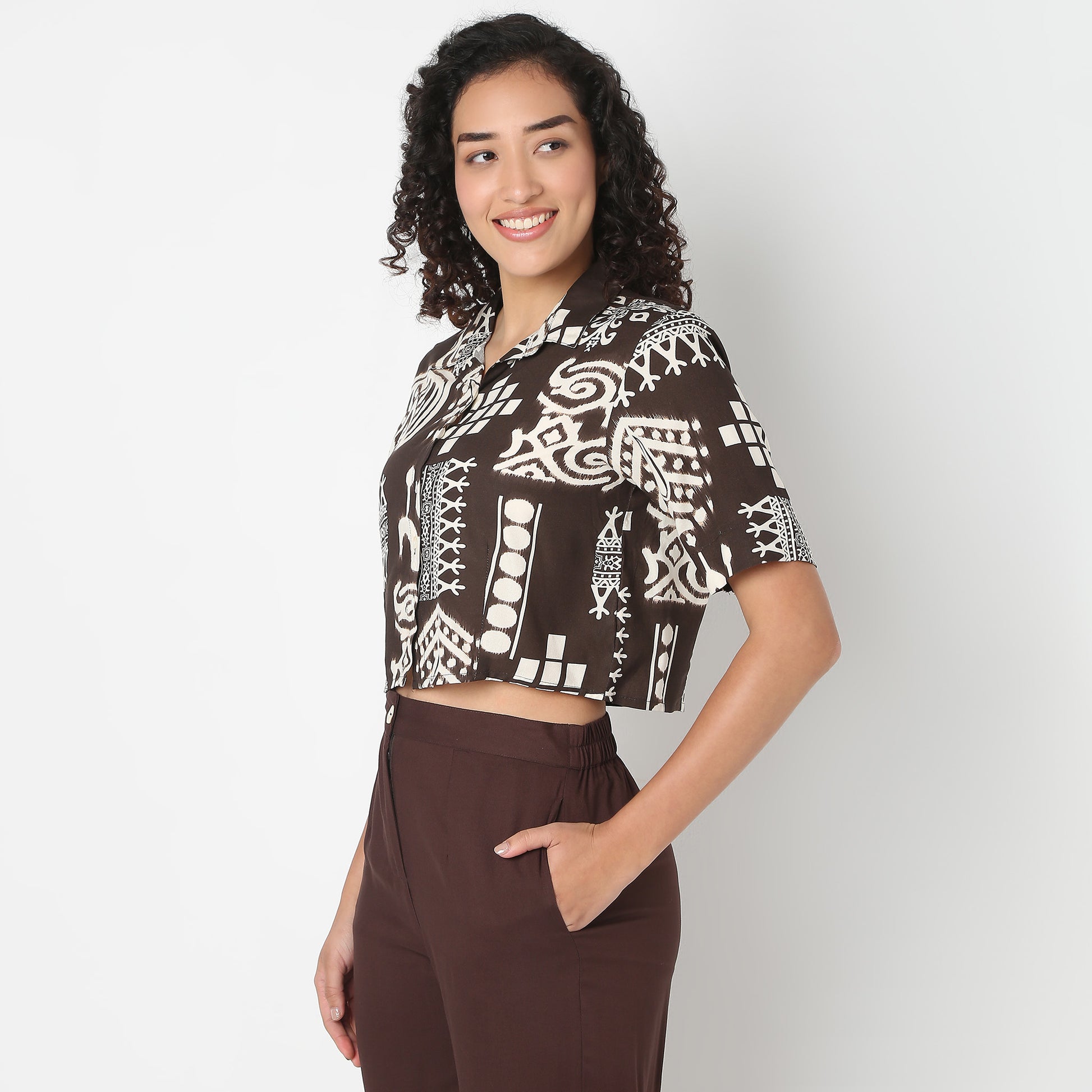 Camp Collar Crop Shirt