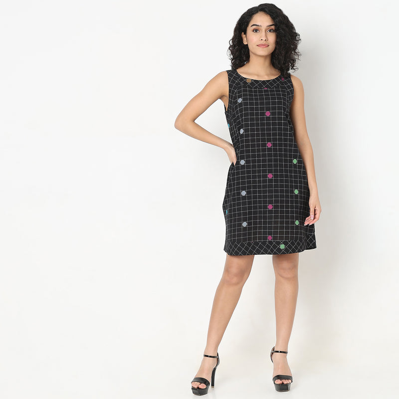 Regular Fit Printed Dress