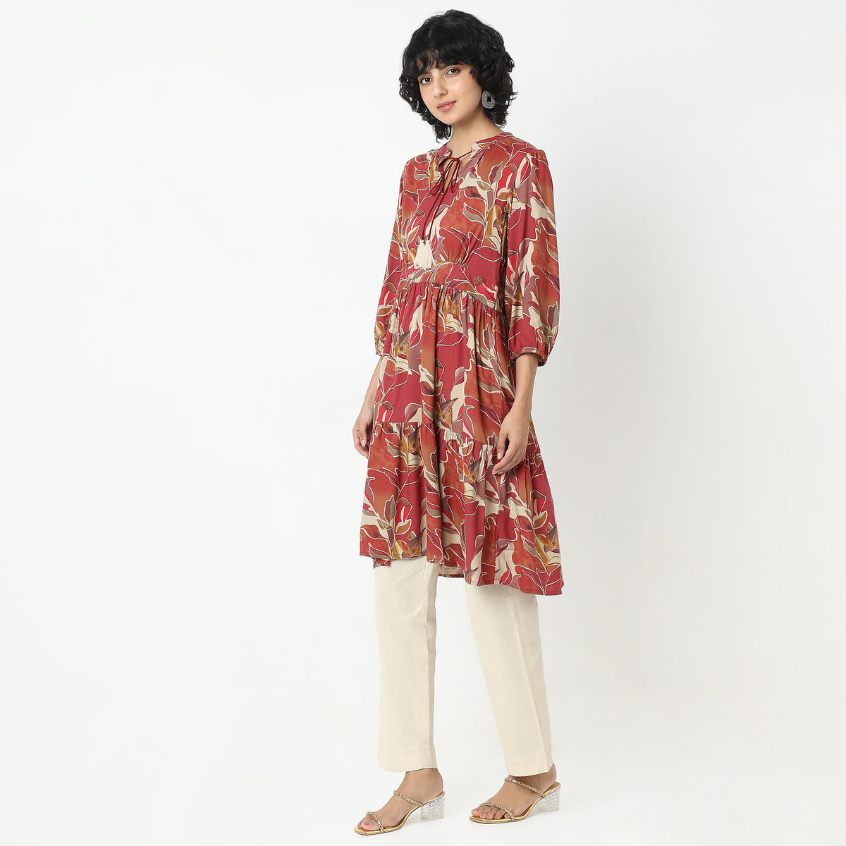 Flare Fit Printed Kurta