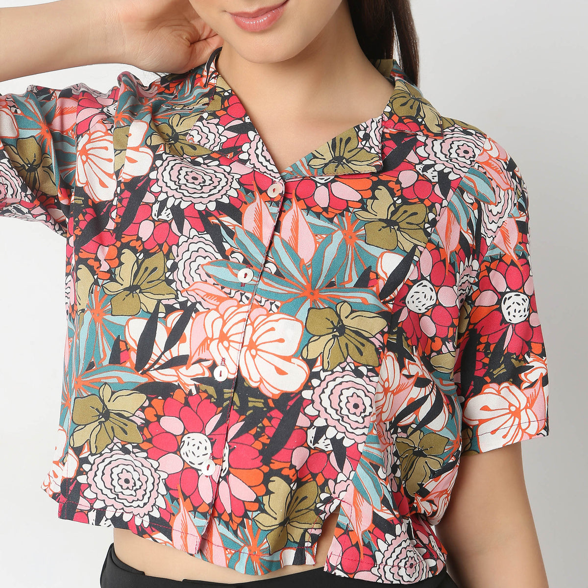 Regular Fit Printed Crop Top