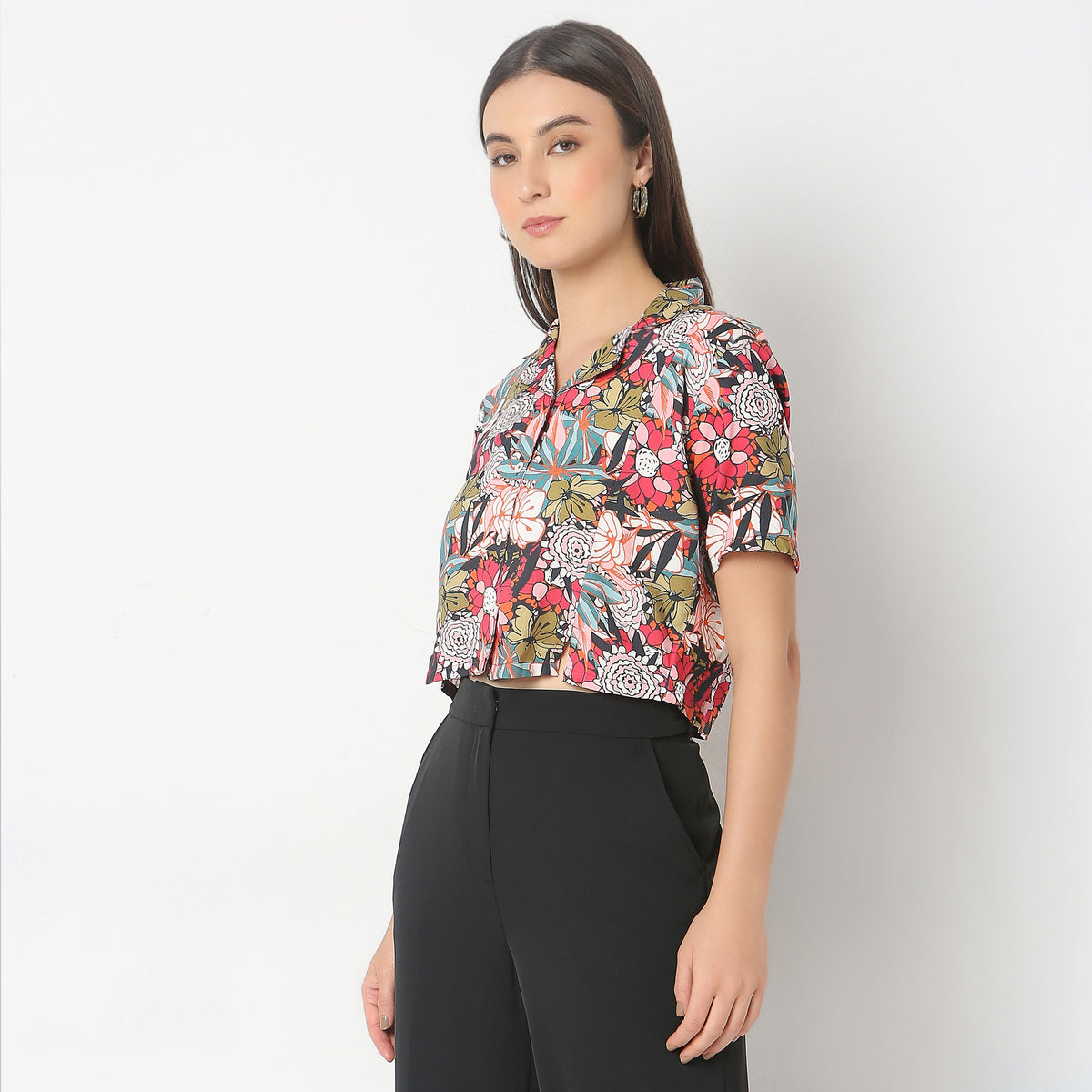 Regular Fit Printed Crop Top