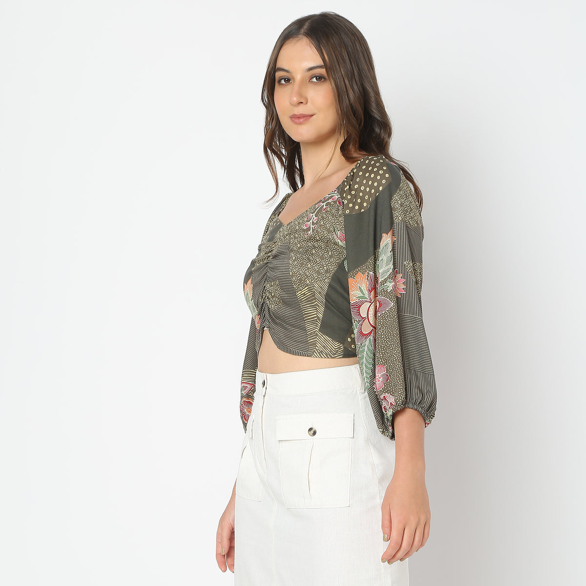 Regular Fit Printed Crop Top