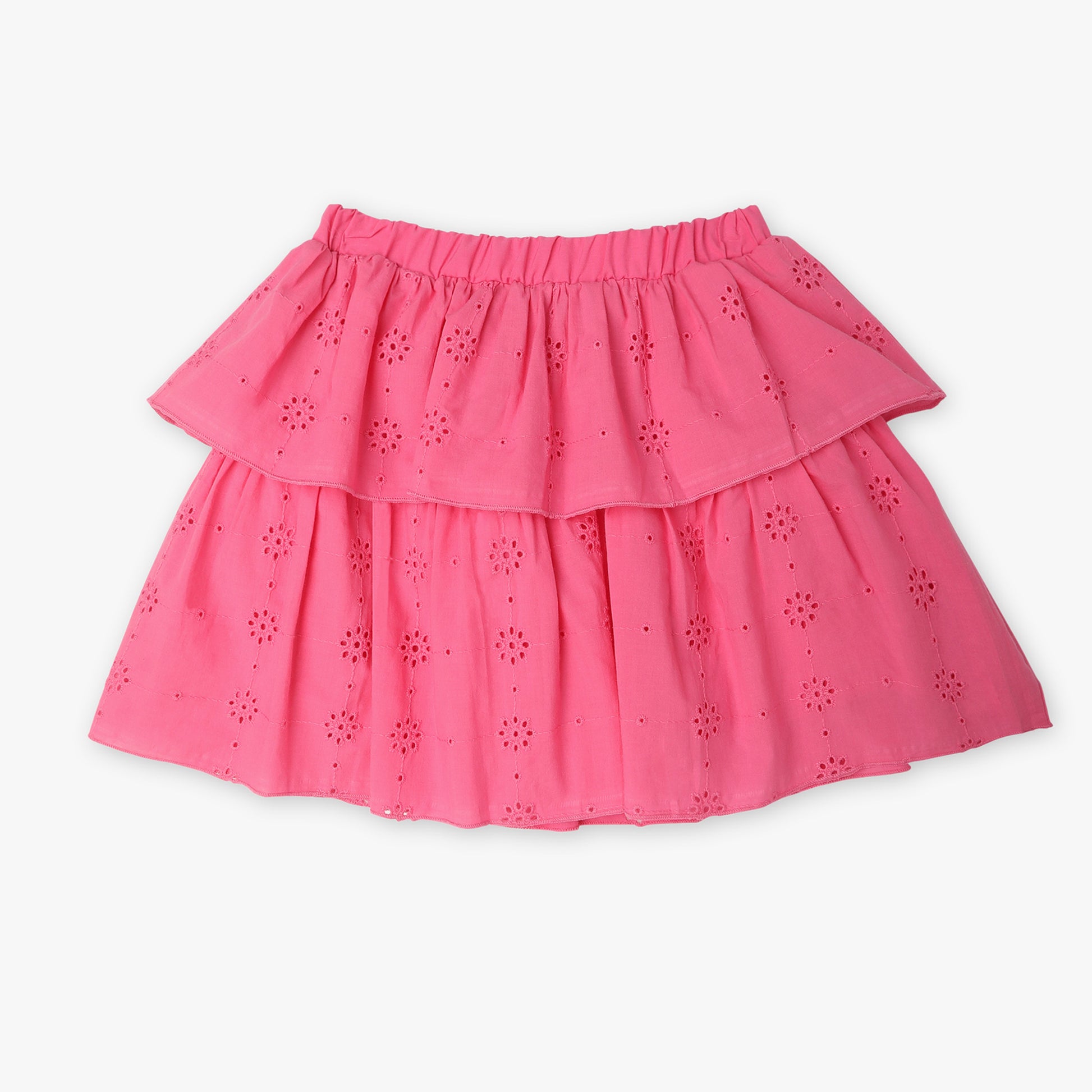 Girls Flare Fit Above Knee Pleats Mid Rise Skirt