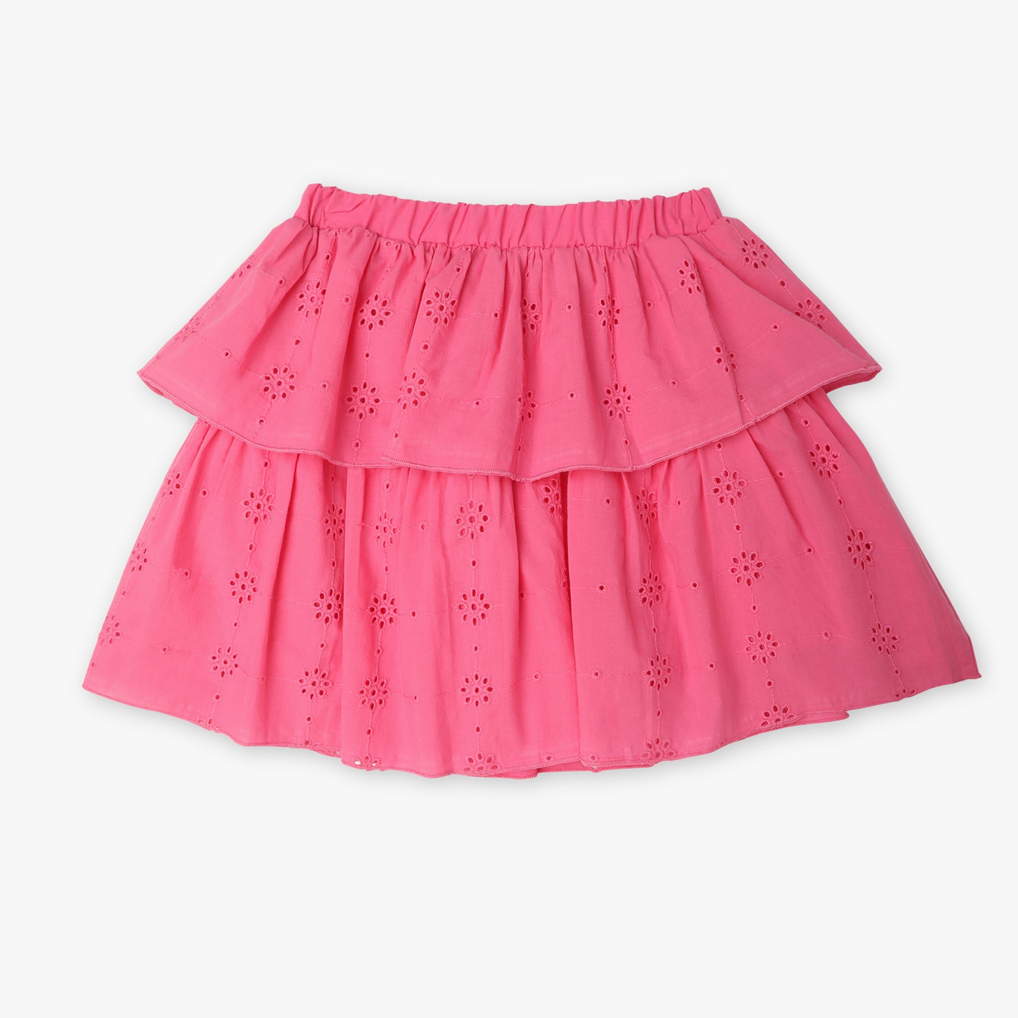 Girls Flare Fit Above Knee Pleats Mid Rise Skirt