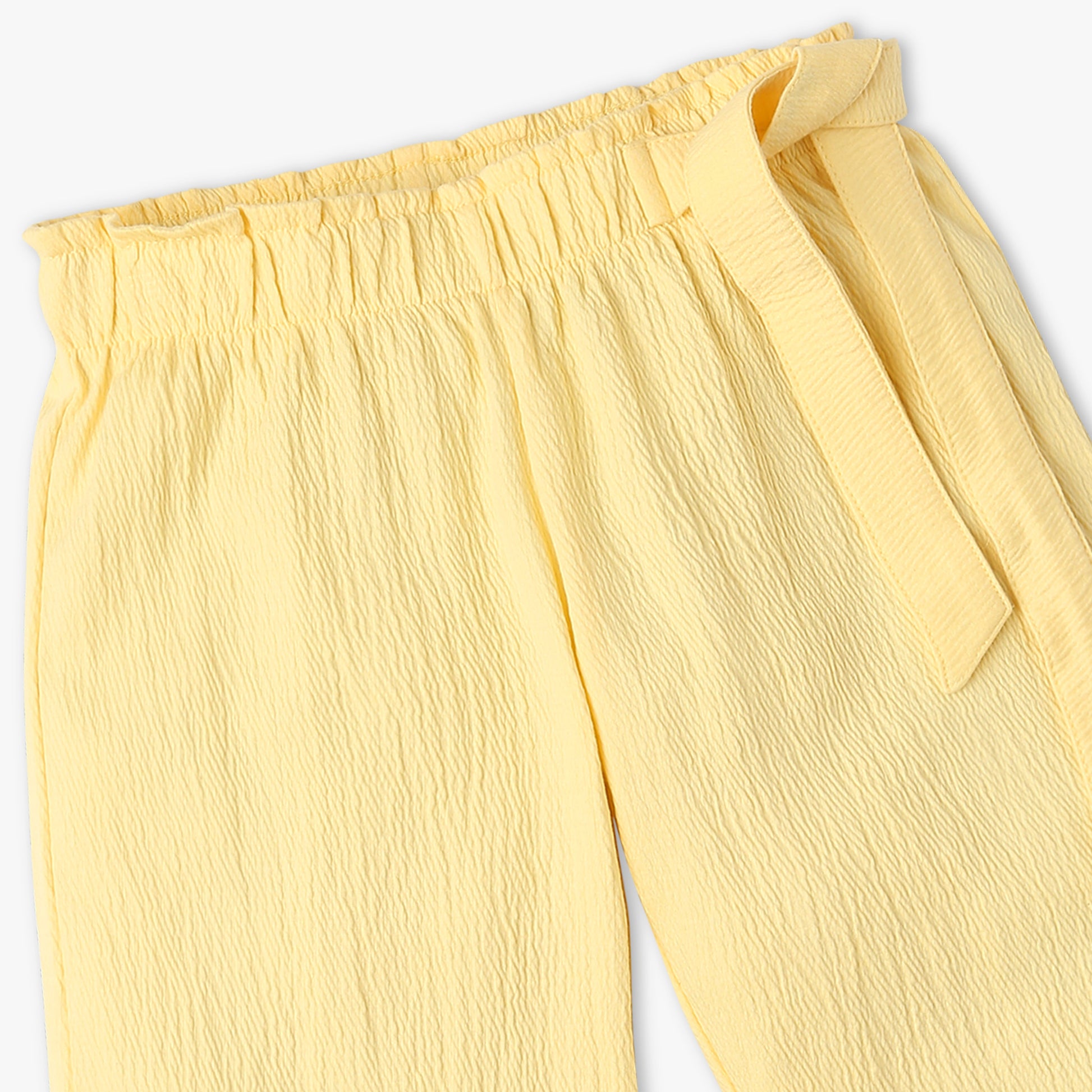 Girls Stylish Culottes With Paper Bag Waistband and Belt