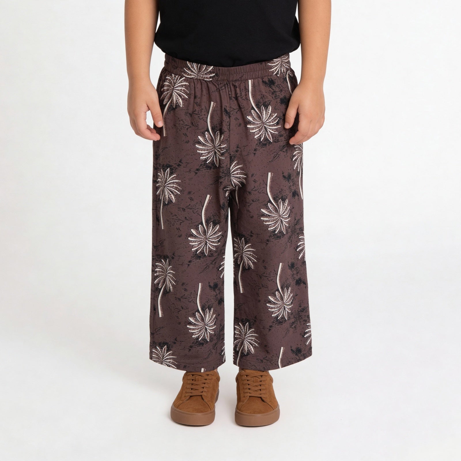 Girls Cotton Printed Wide Leg Boho Pants