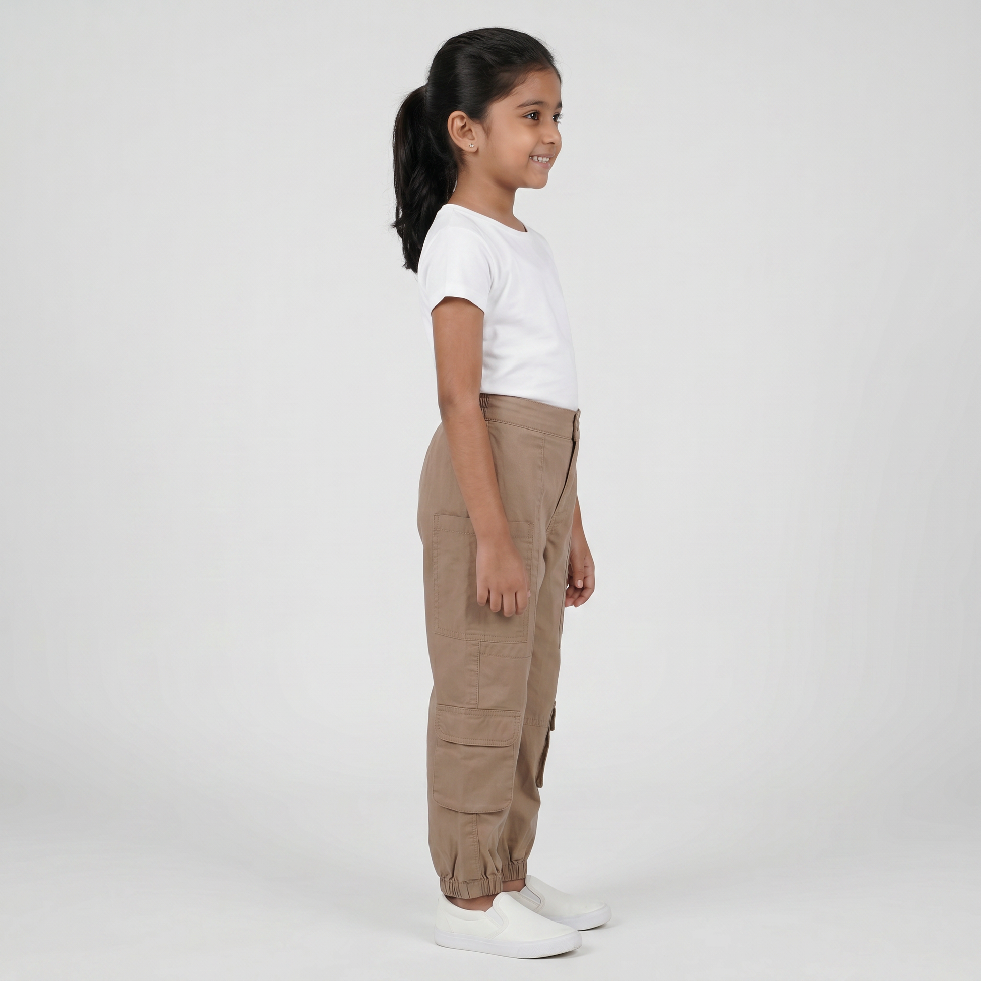 Girls Enlarged Pocket Slouch Fit Pants