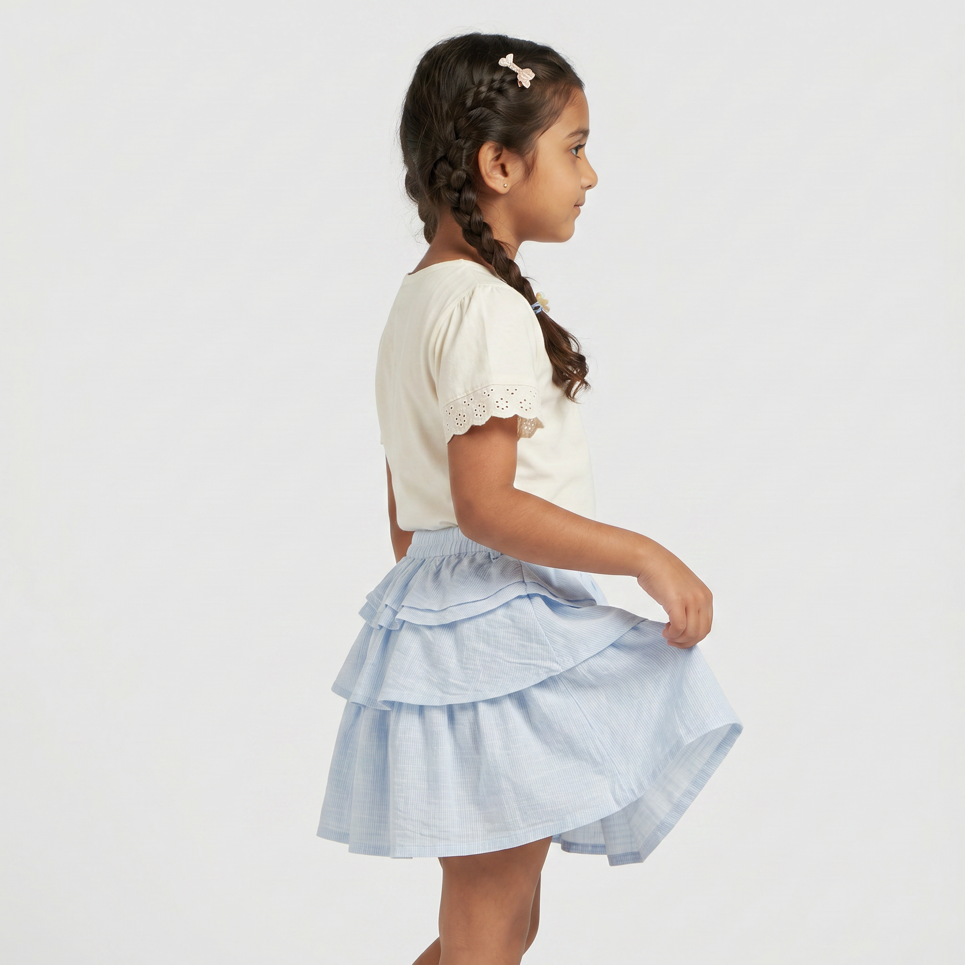 Girls Cotton Cute Layered Skirt