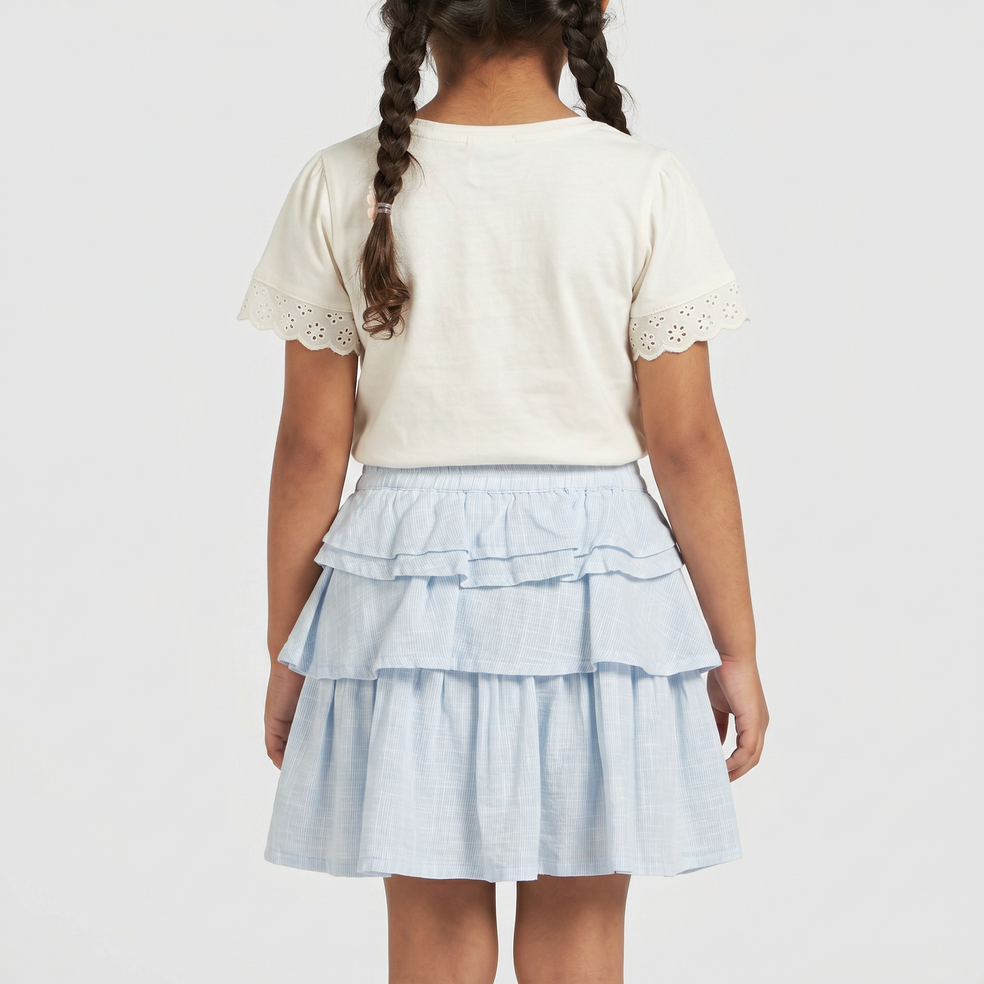 Girls Cotton Cute Layered Skirt