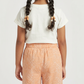 Girls Tropical Leaf Embroidered Jogger Pants