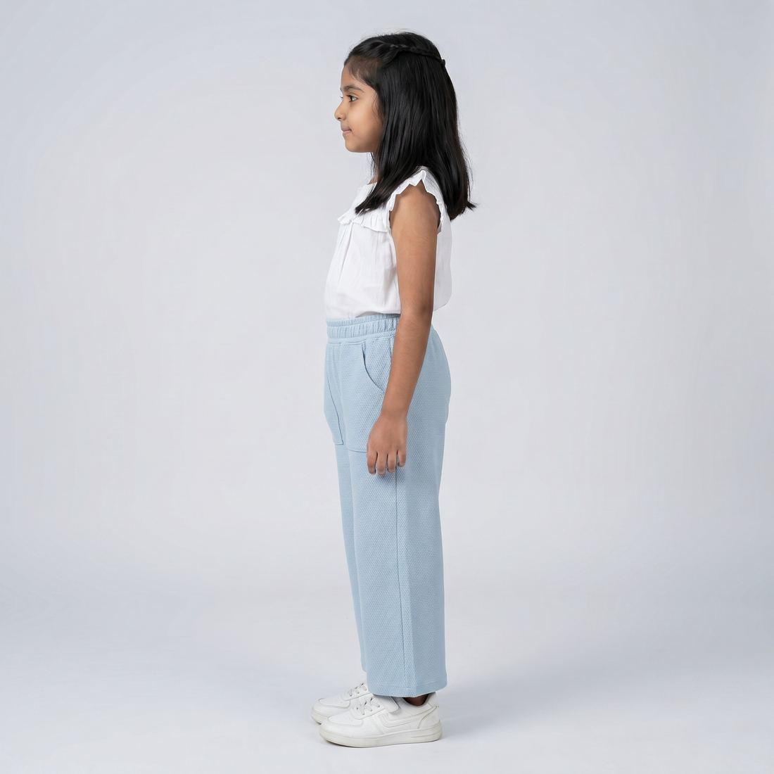 Girls Popcorn Knit Trackpant with Patch Pocket