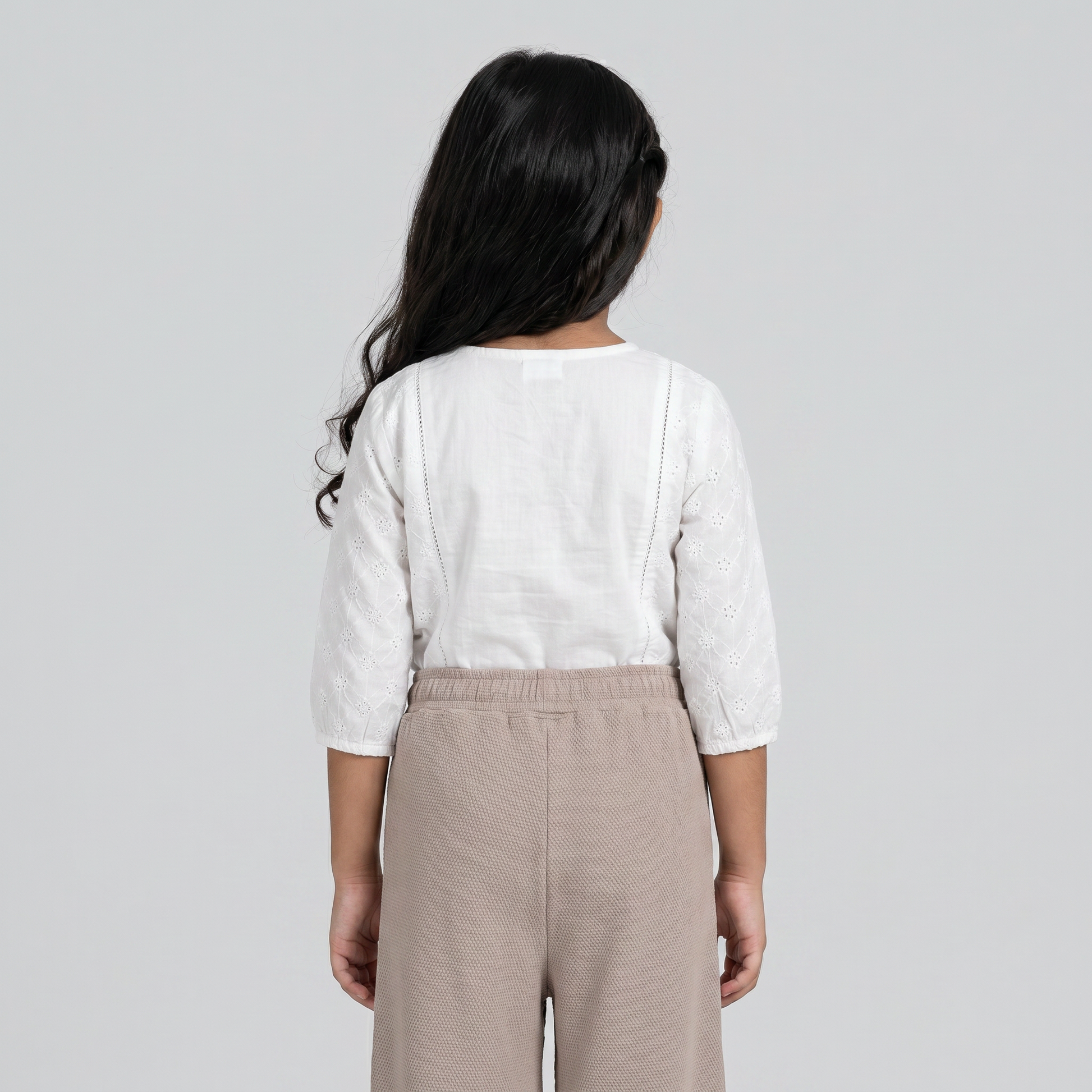 Girls Popcorn Knit Trackpant with Patch Pocket