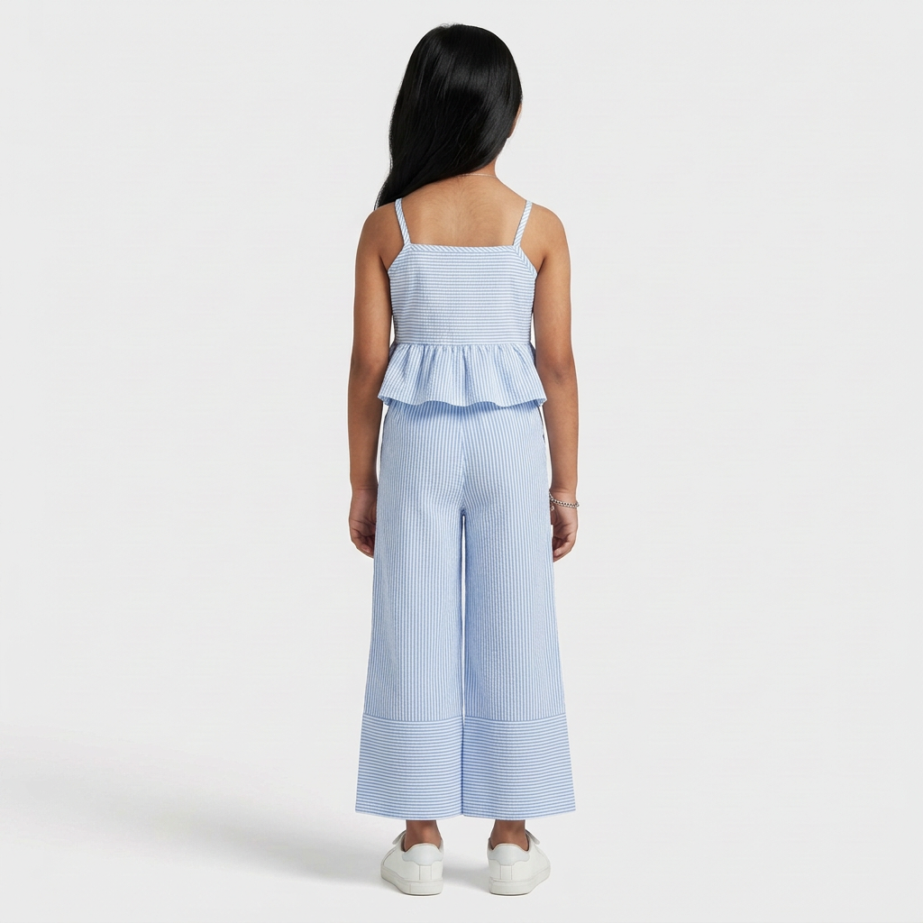 Girls Flared Pin Striped Pant