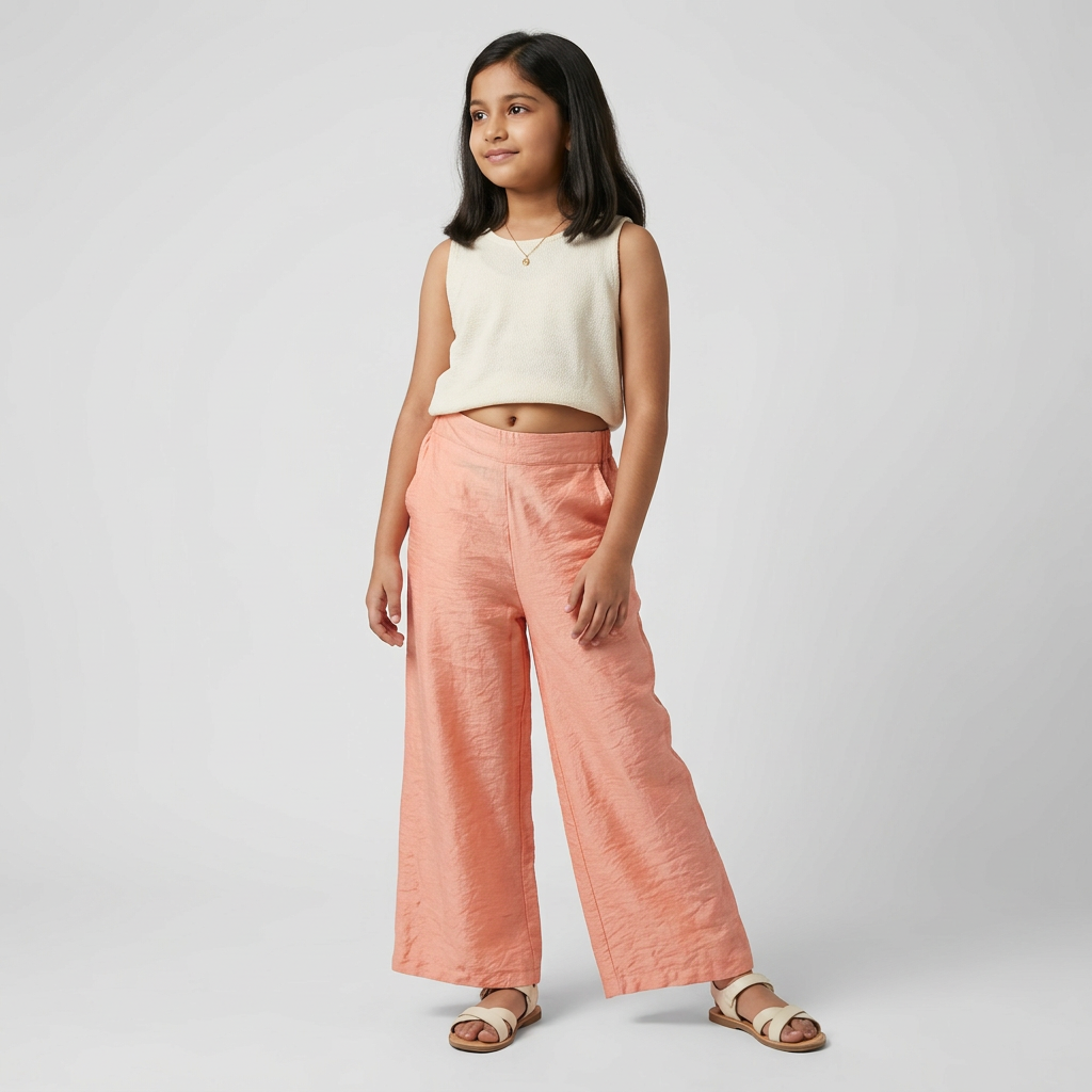 Girls Wide-Leg Pant With Bow Details