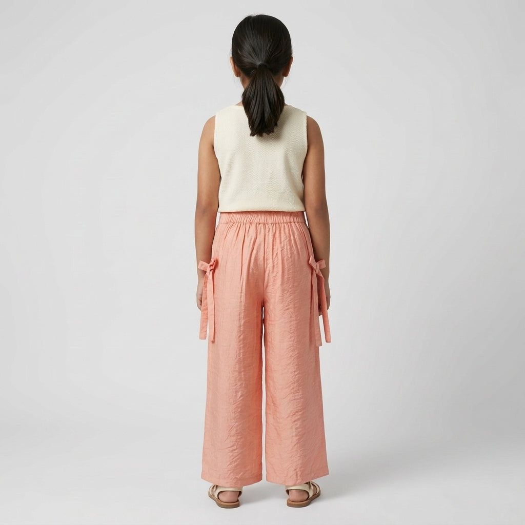 Girls Wide-Leg Pant With Bow Details