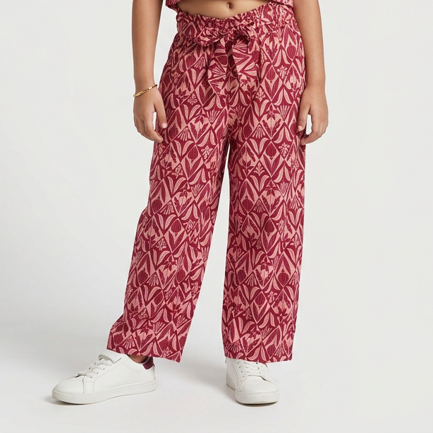 Girls Relaxed Fit Printed Pant