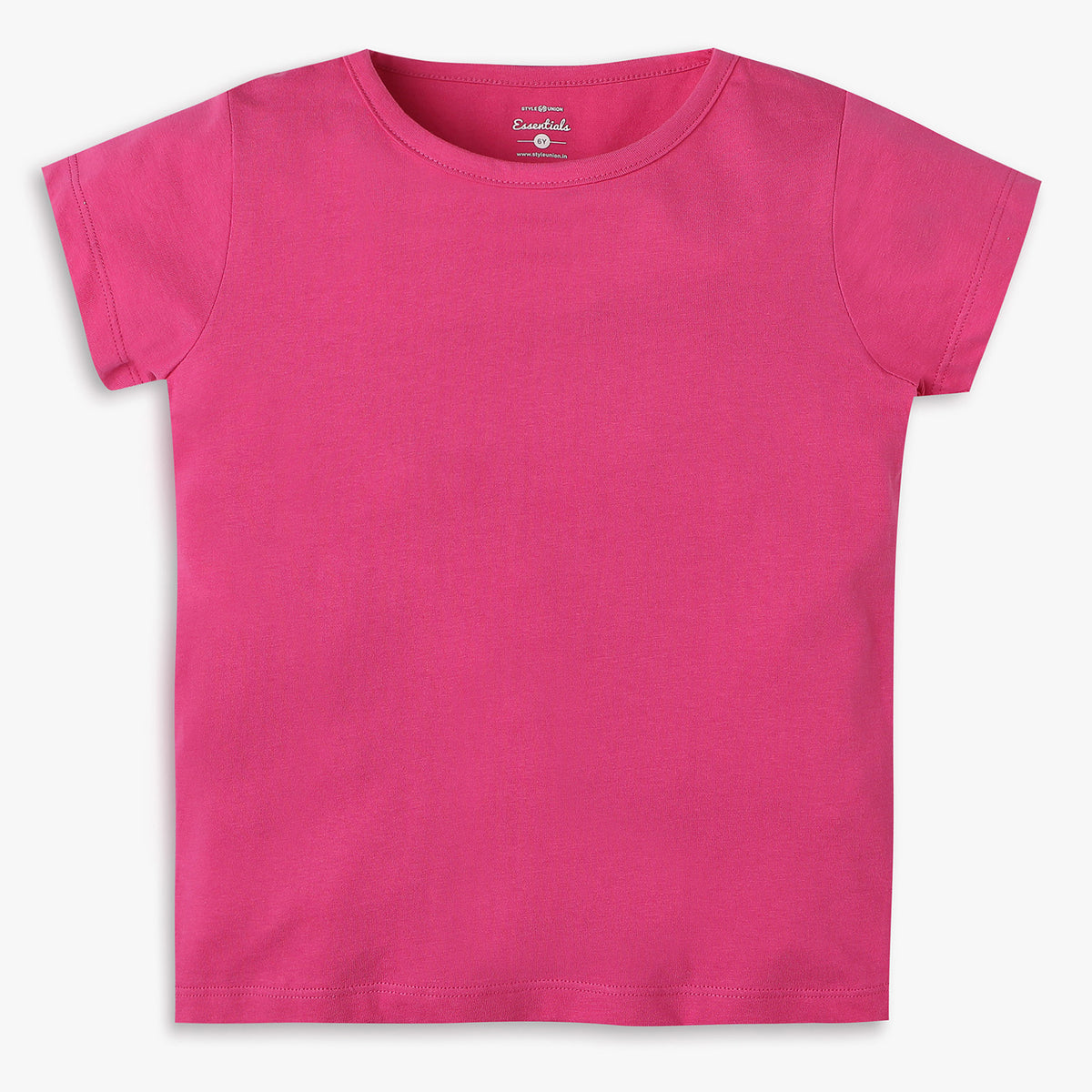 Girls Regular Fit Solid T-Shirt