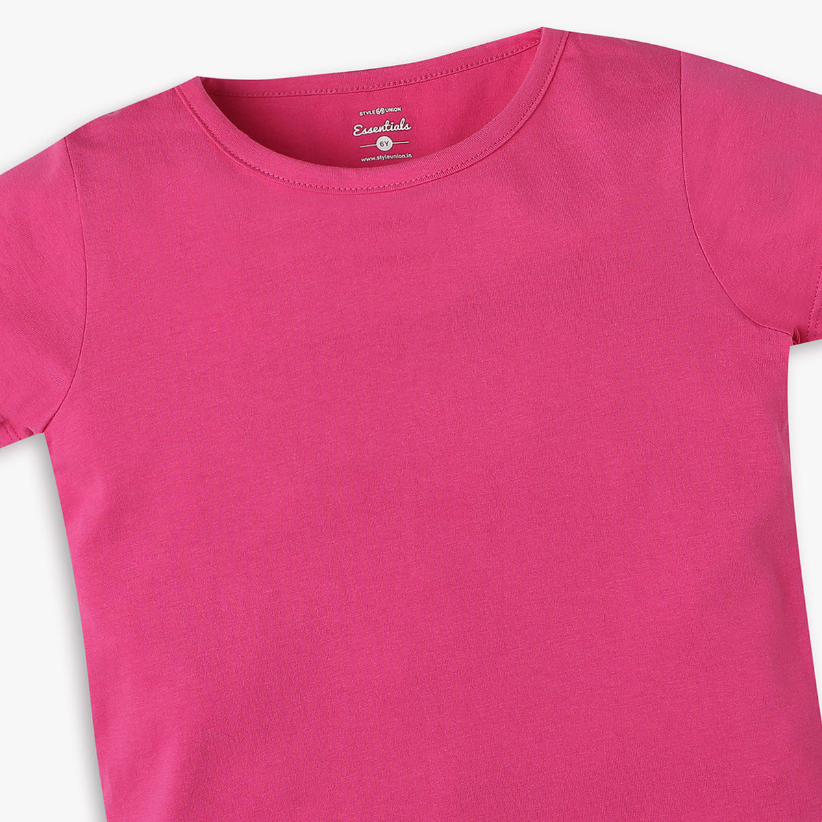 Girls Regular Fit Solid T-Shirt