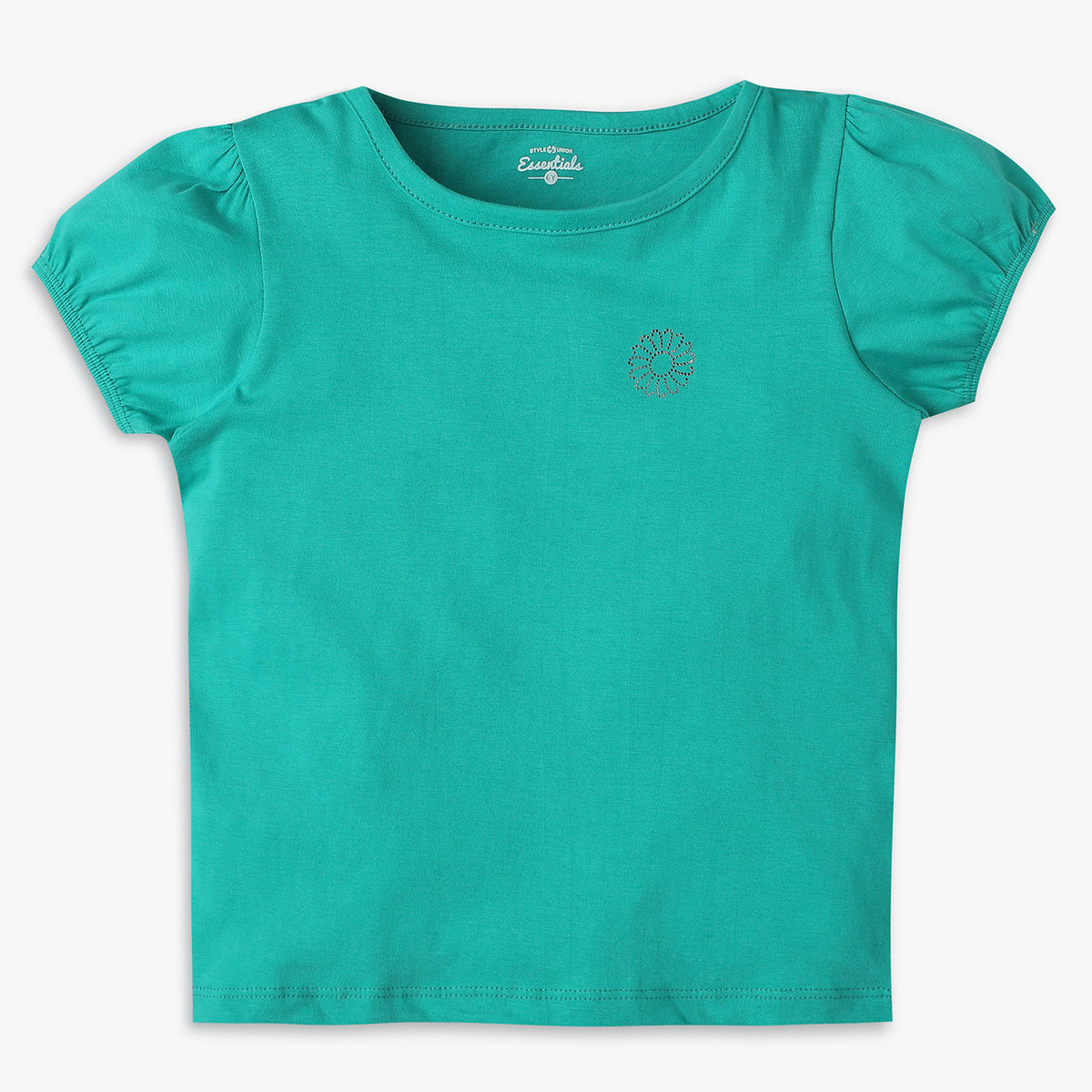 Girls Regular Fit Solid T-Shirt