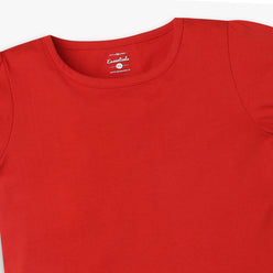 Girls Regular Fit Solid T-Shirt