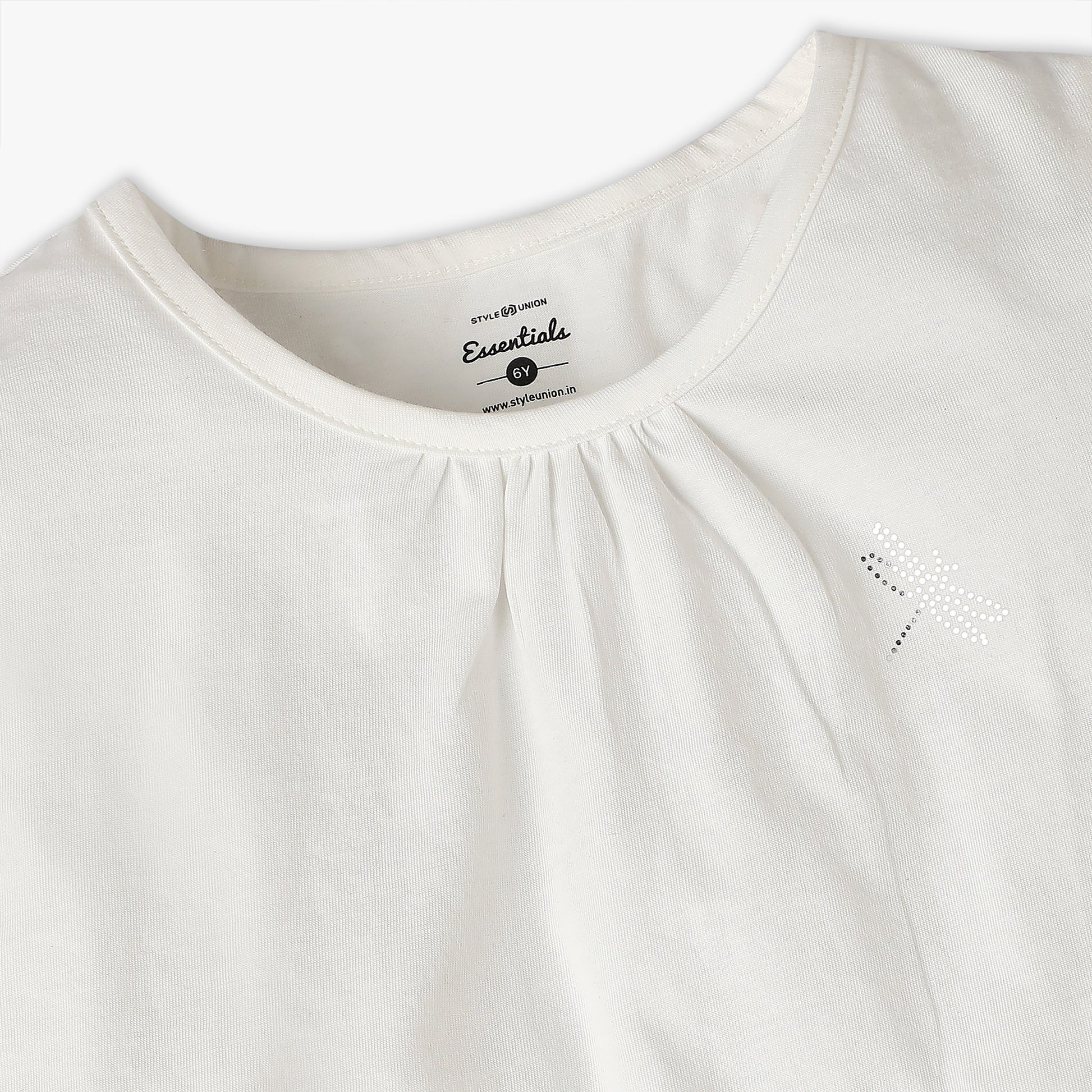 Girls Crew Neck All Day Essential Solid T-Shirt